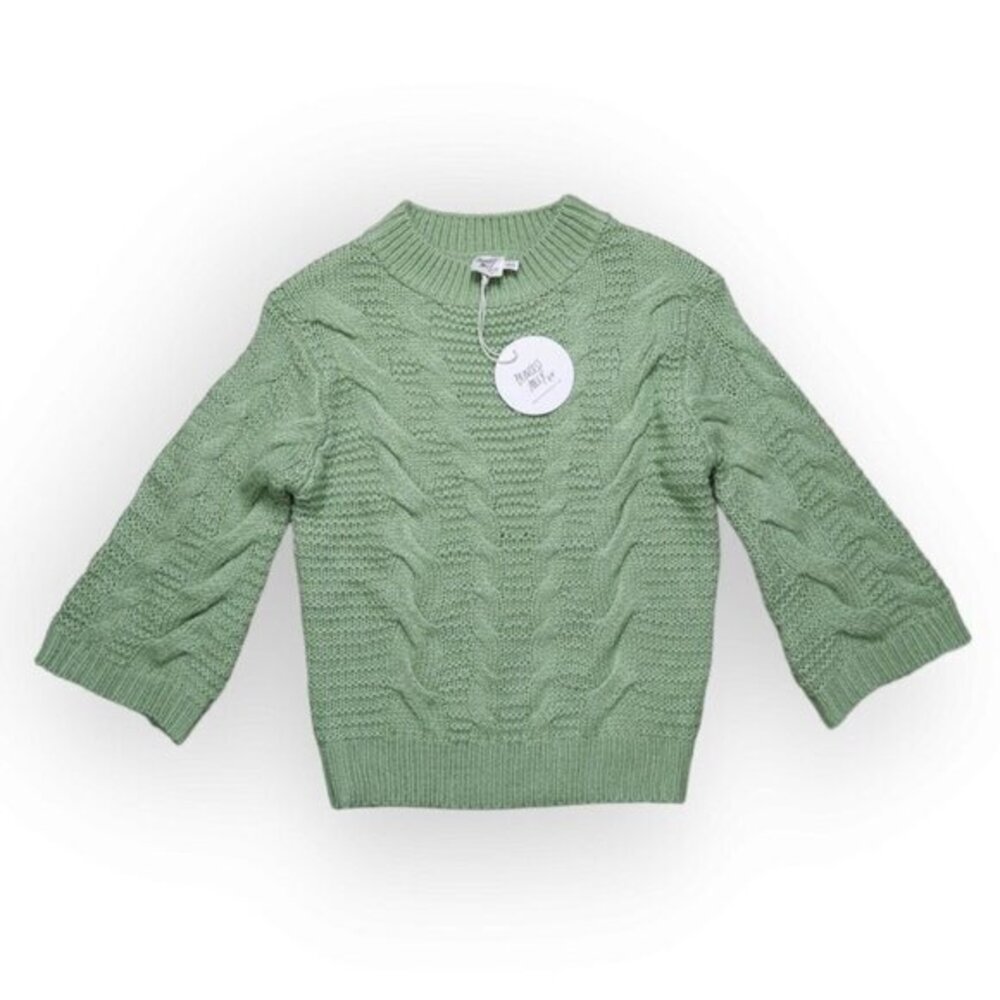 New Princess Polly Layla Knit Jumper Green Cable Net‎ Sweater XS/S